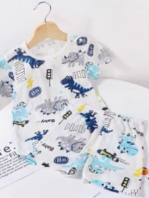 男童恐龍滿印短袖家居服