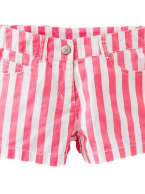 女童短褲 - 女童粉白直間短褲