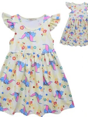 女童連身裙 - 小飛象冰絲短袖連身裙