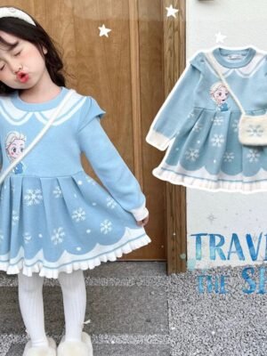 公主裙 - Elsa針織裙 + 袋仔