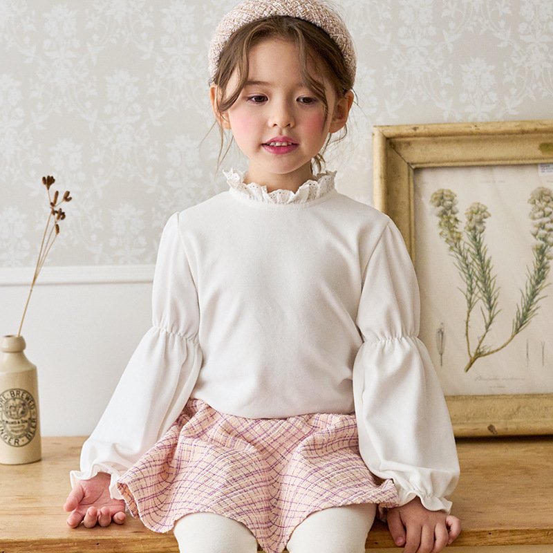 女童長袖T – 韓單女童蕾絲花邊圓領長袖T 3 女童長袖T – 韓單女童蕾絲花邊圓領長袖T:圖片 3