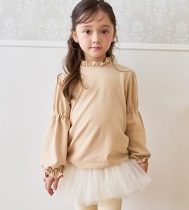 女童長袖T – 韓單女童蕾絲花邊圓領長袖T