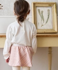 女童長袖T – 韓單女童蕾絲花邊圓領長袖T