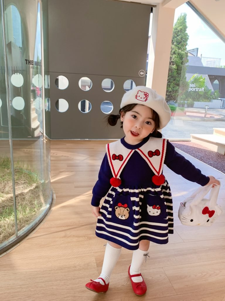 女童連身裙 - 【現貨】Kitty針織連身裙 8 女童連身裙