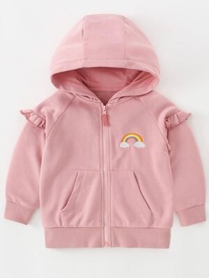 女童外套 – 粉紅彩虹毛圈外套