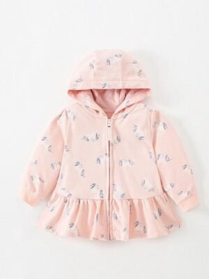 女童外套 – 粉紅獨角獸毛圈外套