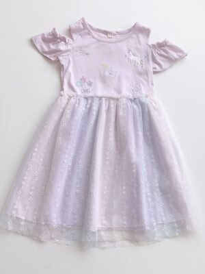 連身裙 – 日單獨角獸露肩星星連身紗裙