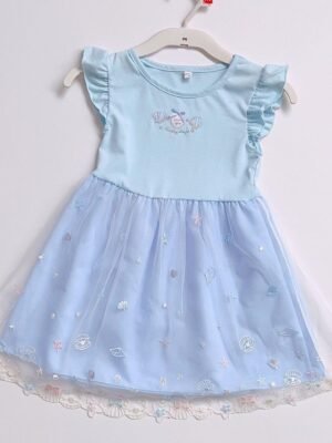 連身裙 – 日單女童刺繡紗裙