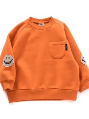 兒童衛衣 – 橙色笑臉加絨衛衣