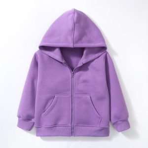 親子款紫色連帽外套（內搖粒絨)