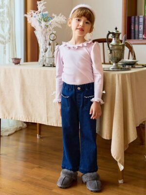 韓單女童牛仔褲