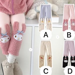 女童長褲 – 卡通毛絨公仔長褲leggings