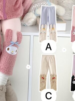 女童長褲 – 卡通毛絨公仔長褲leggings