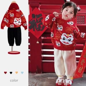 新年衫 – 農曆新年系列🧧兒童賀年醒獅冷衫 (Size 110)