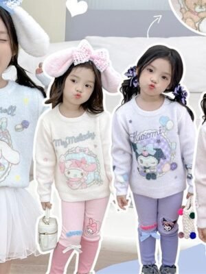 女童上衣 – 燙閃石卡通印花冷衫