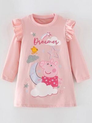 女童裙 – Peppa粉紅棉質直身裙