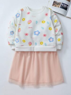 女童連身裙-女童加絨連身裙