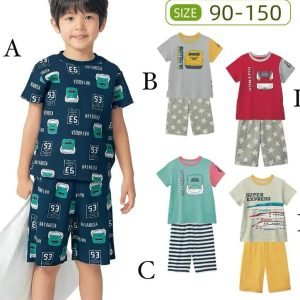 日單男童新幹線火車短袖家居服