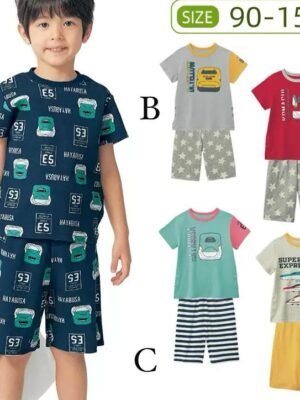 日單男童新幹線火車短袖家居服