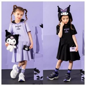 日單Kuromi 短䄂造型帽連身裙