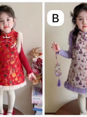 新年衫 – 農曆新年系列🧧女童背心旗袍套裙