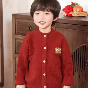 新年衫 – 農曆新年系列🧧兒童紅色針織外套