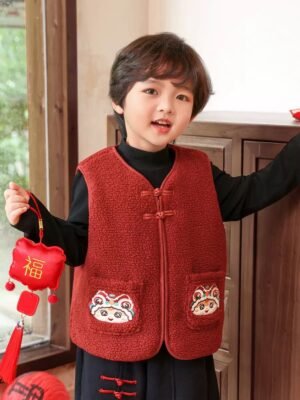 新年衫 – 農曆新年系列🧧兒童拜年搖粒絨背心外套