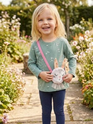 女童袋仔長袖tee