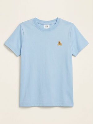 GAP 小熊 Logo 短袖 Tee (淺藍)