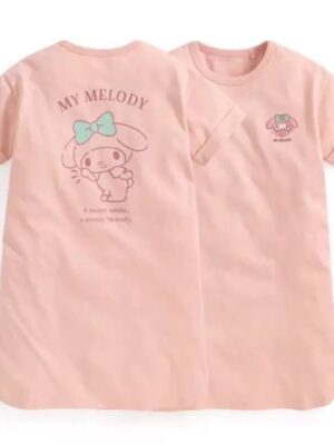 粉色刺繡Melody棉質T裙