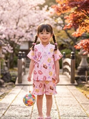 女童浴衣-粉紅公主浴衣 (110-120)