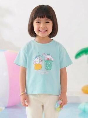 女童藍色短袖Tee