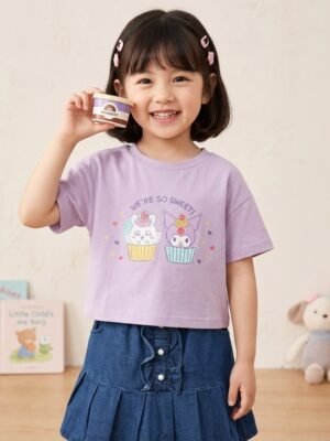 女童紫色短袖Tee