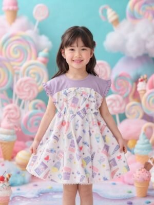 紫色甜美糖果風連身裙
